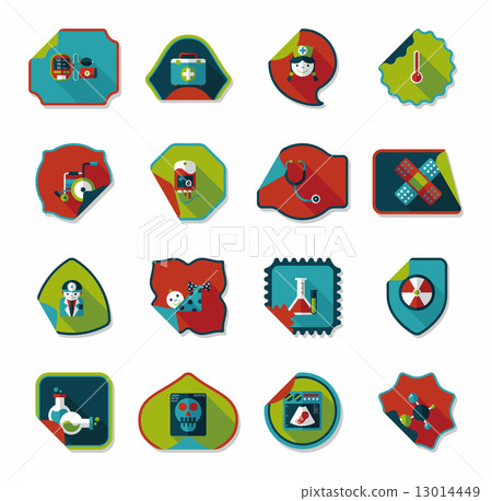 Hospital sticker flat banner background set, eps10 13014449