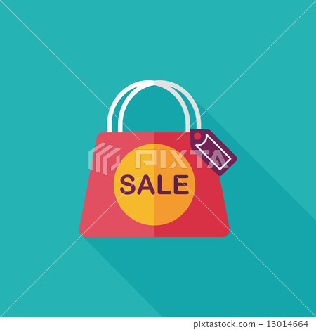 shopping paper bag flat icon with long... - Stock Illustration ...