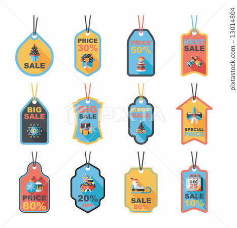 Christmas tag flat banner background set,eps10 13014804