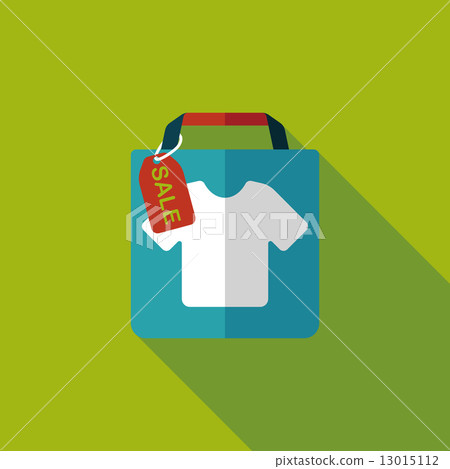 shopping paper bag flat icon with long... - Stock Illustration ...