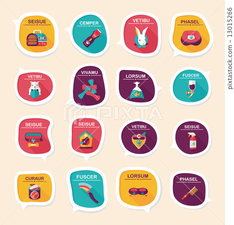 Pet bubble speech flat banner design background set, eps10 13015266