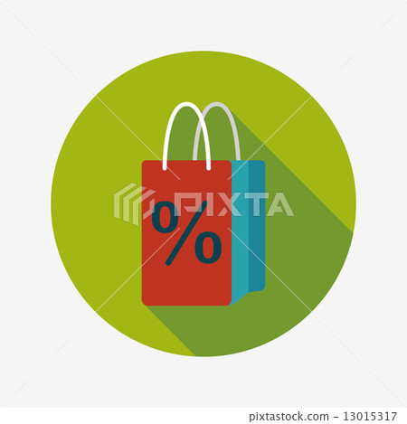 shopping paper bag flat icon with long... - Stock Illustration ...