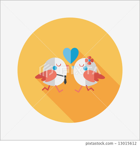 Valentine's Day lover bird flat icon with long shadow,eps10 Valentine's Day lover bird flat icon with long shadow,eps10 13015612