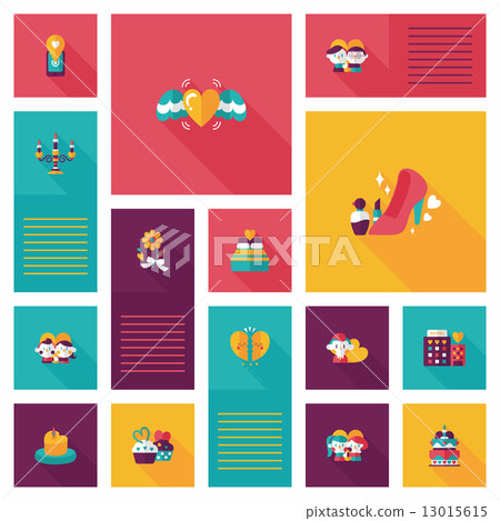 Valentine***s Day ui flat design background set, eps10 Valentine***s Day ui flat design background set, eps10 13015615