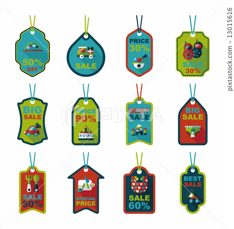 baby tag banner design flat background set, eps10 13015616