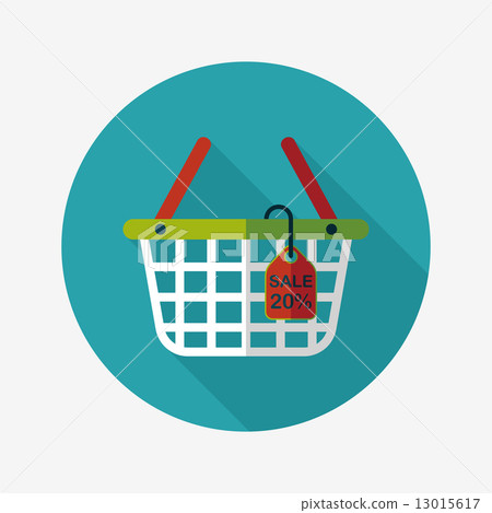 shopping basket flat icon with long shadow,eps10 shopping basket flat icon with long shadow,eps10 13015617