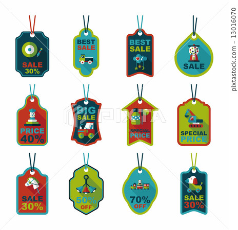 Toy tag flat banner background set, eps10 Toy tag flat banner background set, eps10 13016070