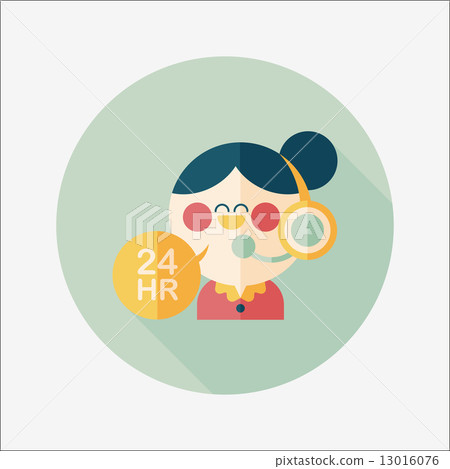 24 hours customer phone service flat icon with long shadow,eps10 13016076