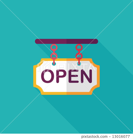 shopping store sign flat icon with long shadow,eps10 shopping store sign flat icon with long shadow,eps10 13016077