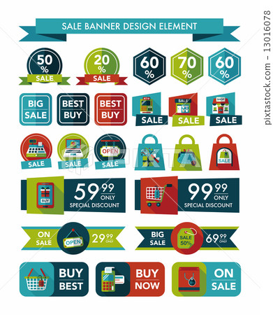 shopping sale banner flat design background set, eps10 shopping sale banner flat design background set, eps10 13016078