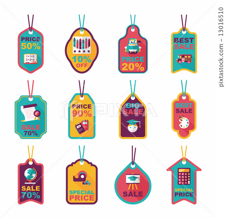 school tag flat banner background set, eps10 - Stock Illustration ...