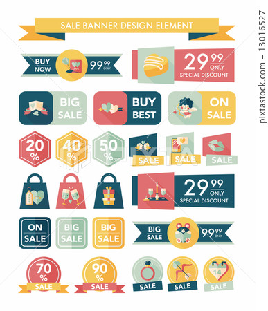 Valentine***s Day sale banner flat design background set, eps10 13016527