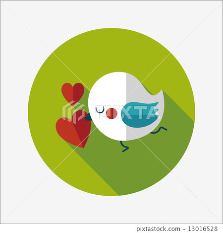 Valentine's Day lover bird flat icon with long shadow,eps10 Valentine's Day lover bird flat icon with long shadow,eps10 13016528