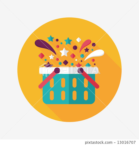 shopping basket flat icon with long shadow,eps10 - Stock Illustration ...