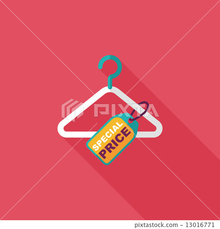 shopping clothes hanger flat icon with long shadow,eps10 13016771