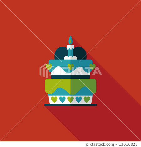 Valentine's Day cake flat icon with long shadow,eps10 Valentine's Day cake flat icon with long shadow,eps10 13016823