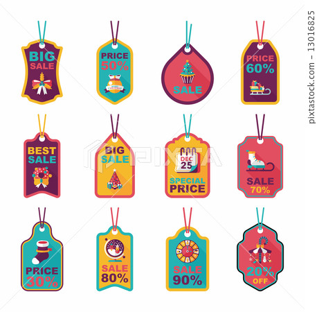 Christmas tag flat banner background set,eps10 Christmas tag flat banner background set,eps10 13016825