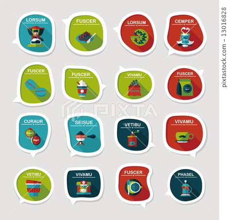 Coffee bubble speech flat banner design flat background set, eps Coffee bubble speech flat banner design flat background set, eps 13016828