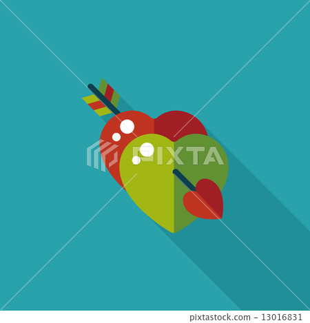 valentine's day heart bow and arrow flat icon with long shadow,e valentine's day heart bow and arrow flat icon with long shadow,e 13016831