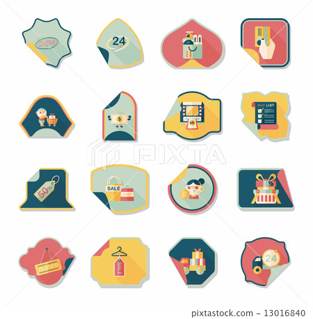 shopping sticker banner flat design background set, eps10 shopping sticker banner flat design background set, eps10 13016840