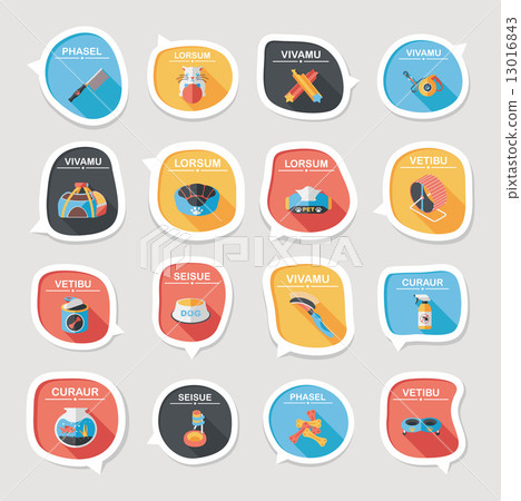 Pet bubble speech flat banner design background set, eps10 Pet bubble speech flat banner design background set, eps10 13016843