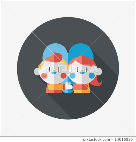 Valentine's day couple flat icon with long shadow,eps10 Valentine's day couple flat icon with long shadow,eps10 13016850