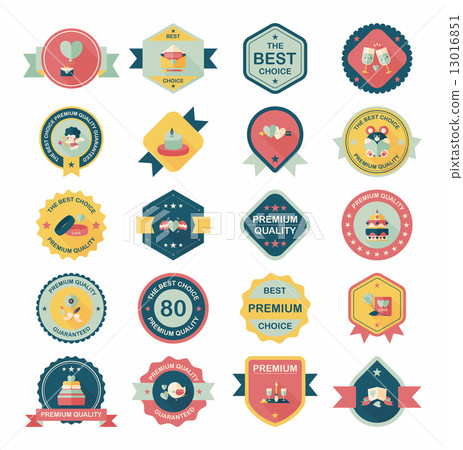 Valentine***s Day badge flat banner design background set, eps10 13016851