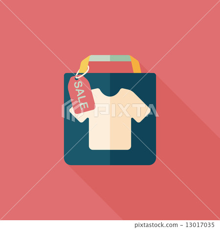 shopping paper bag flat icon with long... - Stock Illustration ...