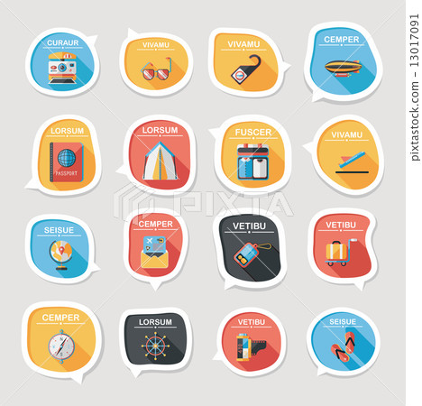 Travel bubble speech banner design flat background set, eps10 Travel bubble speech banner design flat background set, eps10 13017091