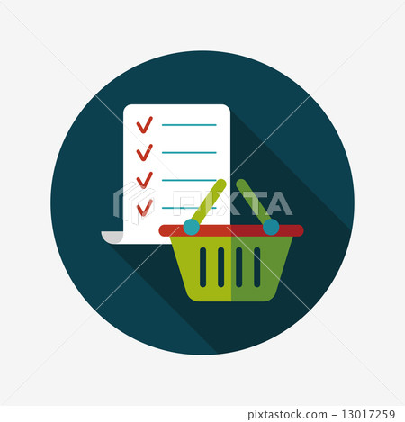 shopping list flat icon with long shadow,eps10 13017259
