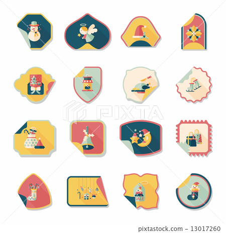 Christmas sticker flat banner background set,eps10 13017260
