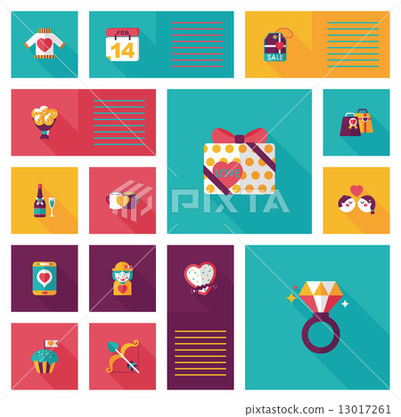 Valentine***s Day ui flat design background set, eps10 13017261