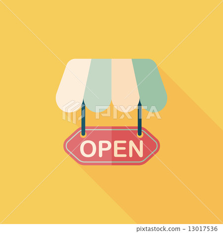 shopping store sign flat icon with long shadow,eps10 13017536