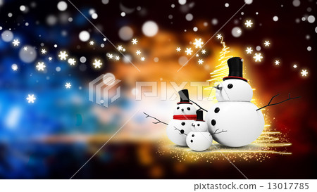 snowman family with light star 13017785