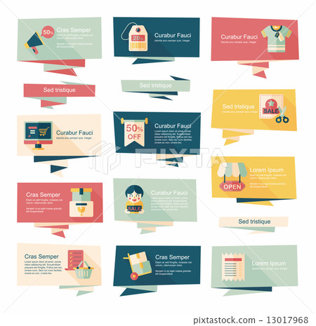 shopping banner flat design background set, eps10 shopping banner flat design background set, eps10 13017968