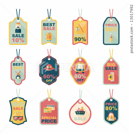 Travel tag flat banner background set, eps10 Travel tag flat banner background set, eps10 13017992