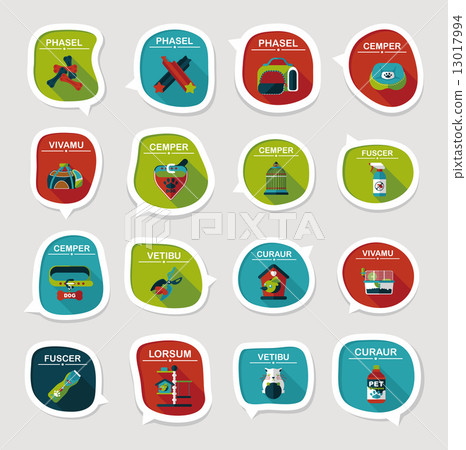 Pet bubble speech flat banner design background set, eps10 Pet bubble speech flat banner design background set, eps10 13017994