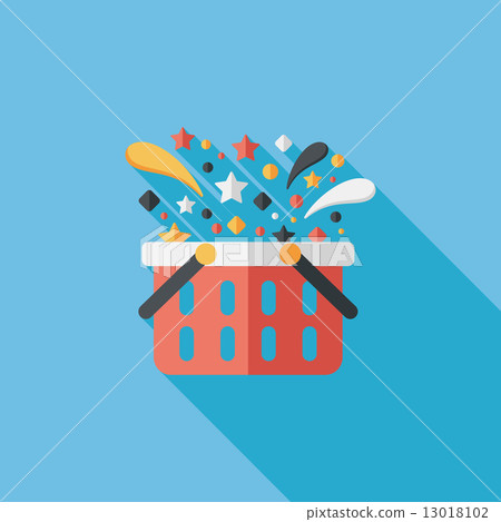 shopping basket flat icon with long shadow,eps10 - Stock Illustration ...