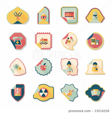 Hospital sticker flat banner background set, eps10 13018208