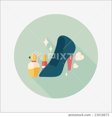 valentine's day girl costume flat icon with long shadow,eps10 13018671