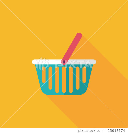 shopping basket flat icon with long shadow,eps10 - Stock Illustration ...