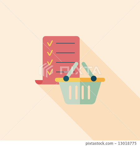shopping list flat icon with long shadow,eps10 13018775