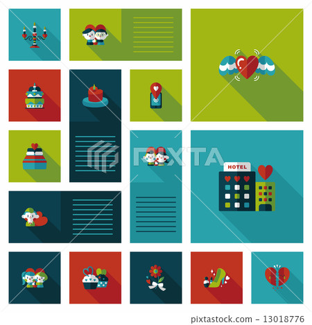 Valentine***s Day ui flat design background set, eps10 13018776