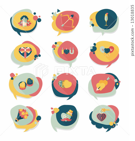 Valentine***s Day speech bubble banner flat design background se 13018835