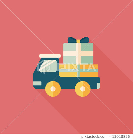 shopping freight transport flat icon with long shadow,eps10 13018836