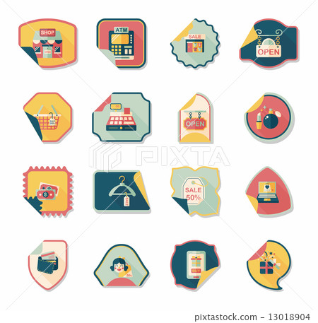 shopping sticker banner flat design background... - Stock Illustration ...