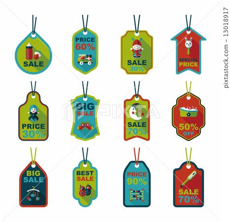 baby tag banner design flat background set, eps10 baby tag banner design flat background set, eps10 13018917
