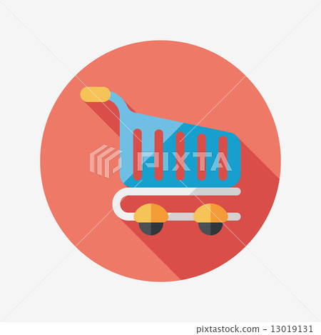 shopping cart flat icon with long shadow,eps10 - Stock Illustration ...