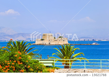 Bourtzi castle island in Nafplion, Greece Bourtzi castle island in Nafplion, Greece 13021788