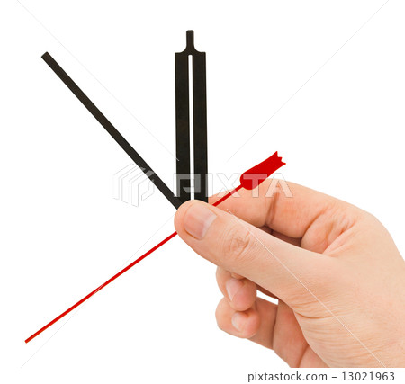 Hand with clock-hands Hand with clock-hands 13021963